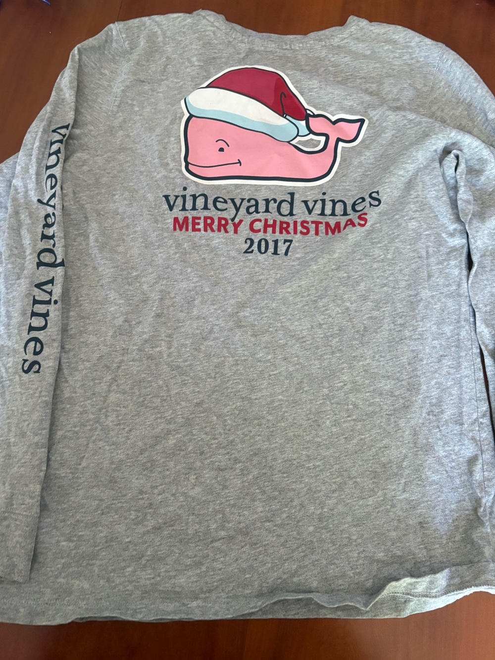 Vineyard Vines Gray Logo Long Sleeve Tee